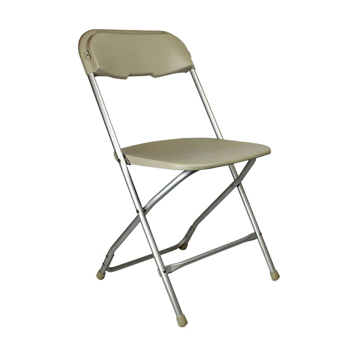 Chair Beige Folding Plastic With Aluminum Frame
